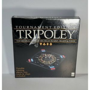 Tripoley Tournament Edition by Cadaco Card Boardgame 1989 Rotating Turntable vtg